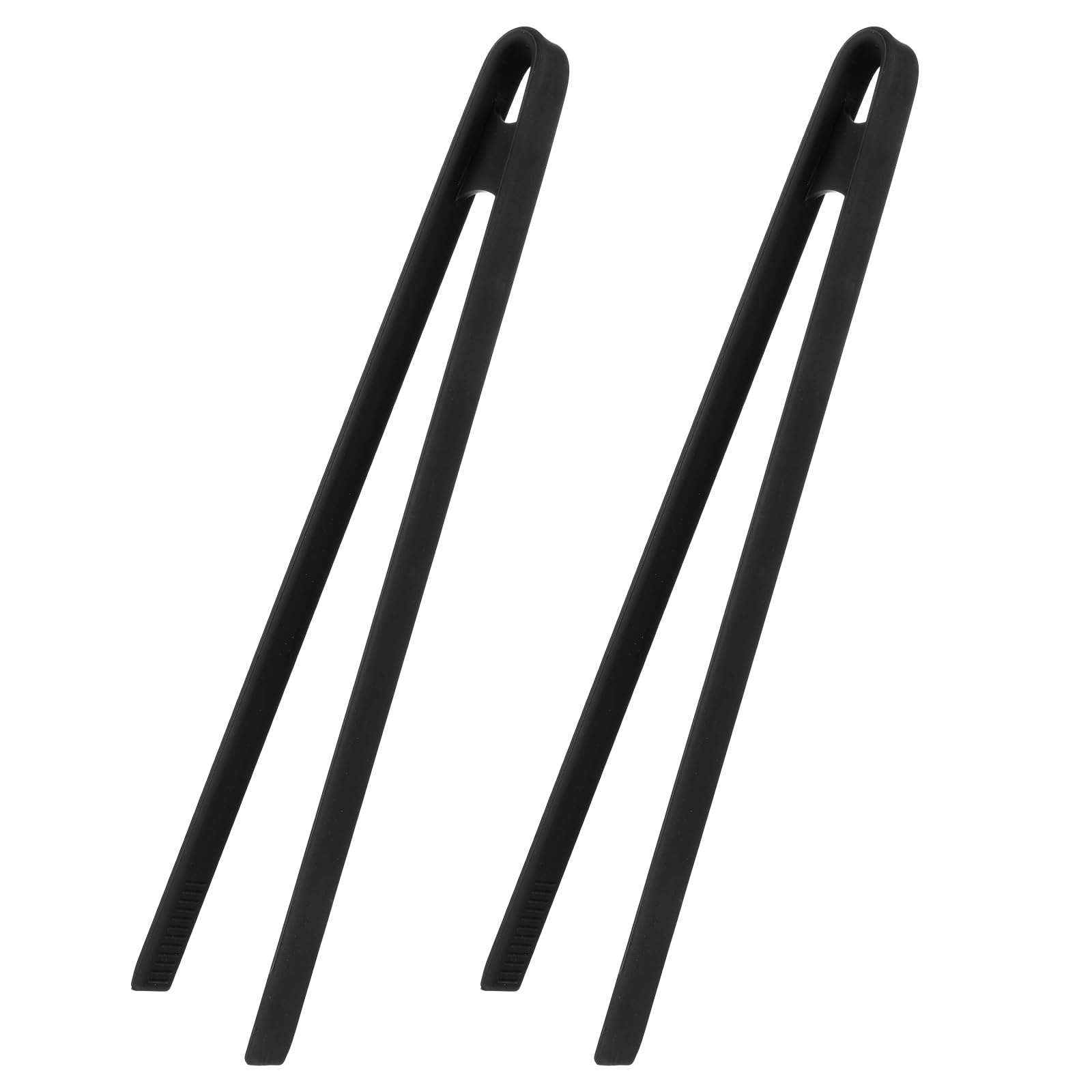 sourcing map 2Pcs Silicone Toast Tongs, 29cm Kitchen Food Tongs Heat Resistant for Cooking Food Trivet Grippers Non-Slip Long Tool for Salad Ice Cubes Toaster Fruits Sugar Barbecue, Black โ image 1