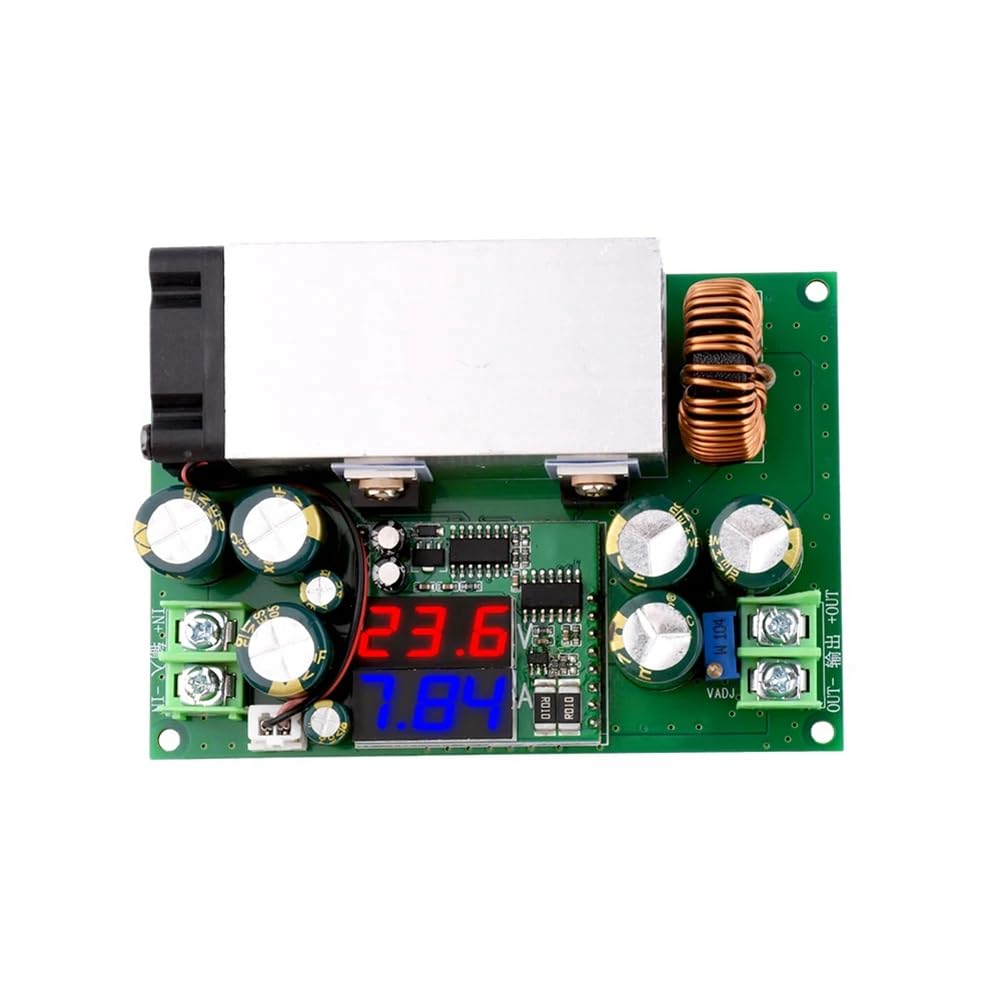 DC-DC-Abwärtswandler, 600 W, 12–75 V auf 2,5–50 V, Abwärtsregler, Einstellbares Stromversorgungsmodul mit Spannungs-/Stromanzeige, Langlebig, Einfach zu Bedienen