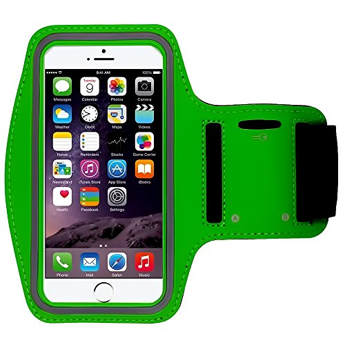 [1 Pack]Water Resistant Sports Armband CaseHQ for iPhone 7/7 Plus, 6/6S Plus (5.5-Inch), Galaxy S6/S7 Edge, y Note 5, with Key Holder/ Flap High Visibility Night Reflective Running Exercise Armband