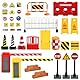 KATELUO 29 Stück Miniatur verkehrsschilder Spielzeug,Wichtel Baustelle Set,Verkehrsschilder Kinder,Mini straßenschilder,Straßensperre Spielzeug,Verkehr straßenschilder Spielzeug
