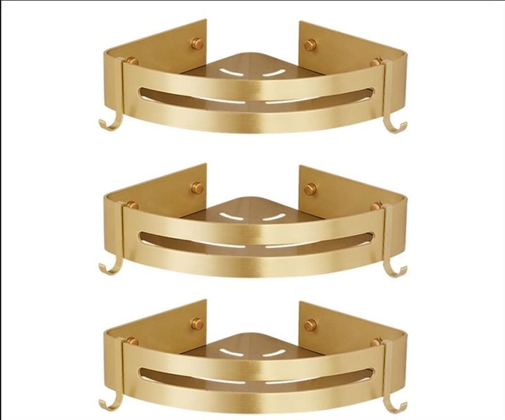 Shower shelf corner corner shower caddy Shower Shelf Racks Wall Corner Shelf Wall Mounted Bathroom Shelf Brushed Gold