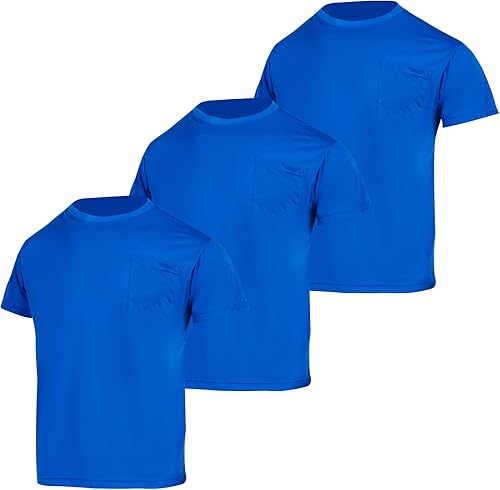 VENDACE Camisas de manga larga de seguridad de alta visibilidad para hombre, paquete de 3 camisas de trabajo de construcción con capucha, Amarillo