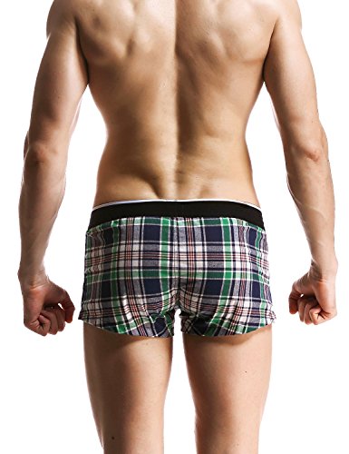 SEOBEAN Men's Low Rise Trunk Boxer Brief Shorts Lounge Underwear3