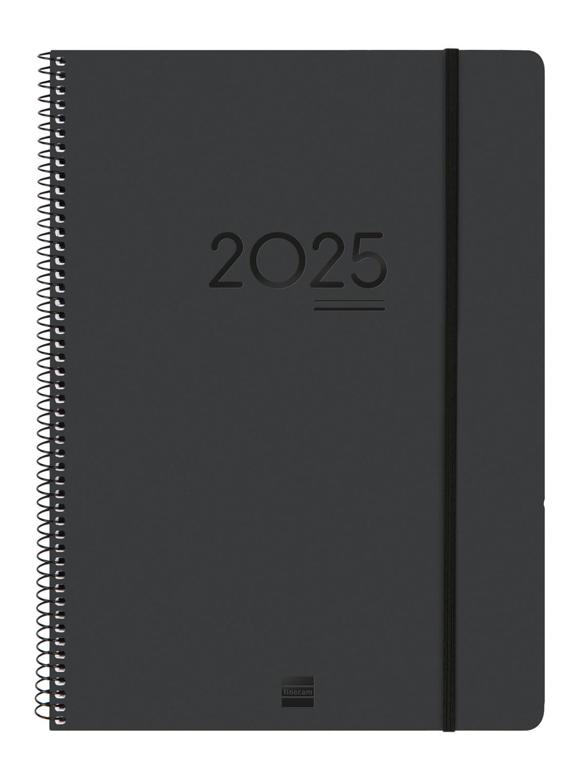 Finocam - Agenda Ikon 16 Meses 2024 2025 Semana Vista Vertical Septiembre 2024 - Diciembre 2025 (16 meses) Negro Internacional