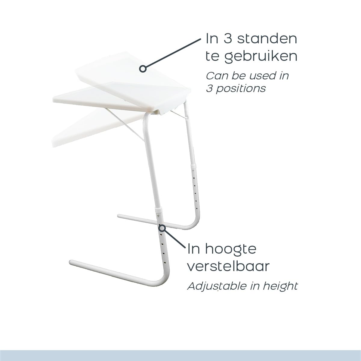 Mesa Tavolino Inklaptafel, Plastica Metallo, Bianco