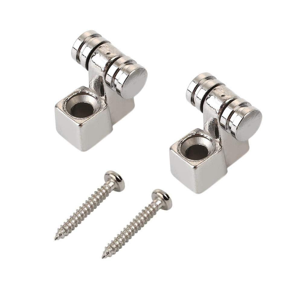 RuiLing 1 Pair Silver Electric Guitar Roller String Tree Retainer,Bass String Guides with Screws Electric Guitar Accessories