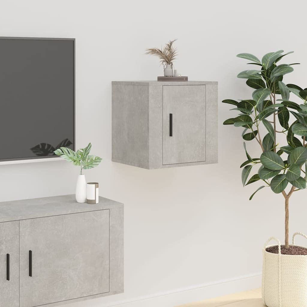 Entertainment Center Stand Unit Home Entertainment Center Home Entertainment Center w salonie, sypialni, szafka ścienna pod telewizor, kolor betonowy szary, 40 x 34,5 x 40 cm, nadaje się do