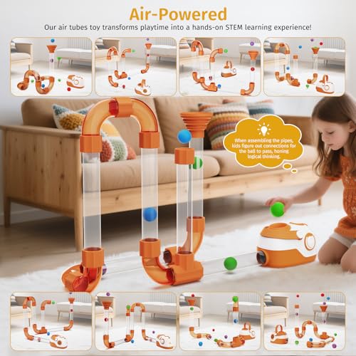AWALVY Air-Powered STEM Building Toys - Rechargeable & Play While Charging, Bluetooth Learning Toys with Wireless Music Play, STEM Toys for 3+ Year Old, Boys & Girls Birthdays Gifts for Kids - Image 7