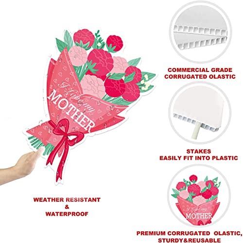 7 Packs Happy Mother's Day Yard Signs Best Mom Ever Party Supplies Thank You Mon Lawn Decorations For Mother's Day Outdoor Decorations #TOP2