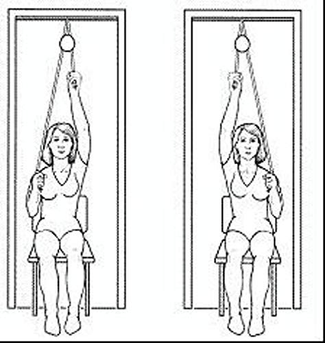 Image of Albio Plastic Handle Overhead Hand Shoulder Pulley Equipment Kit with Rope for Home Gym Exercise and Physical Therapy (Multicolor)