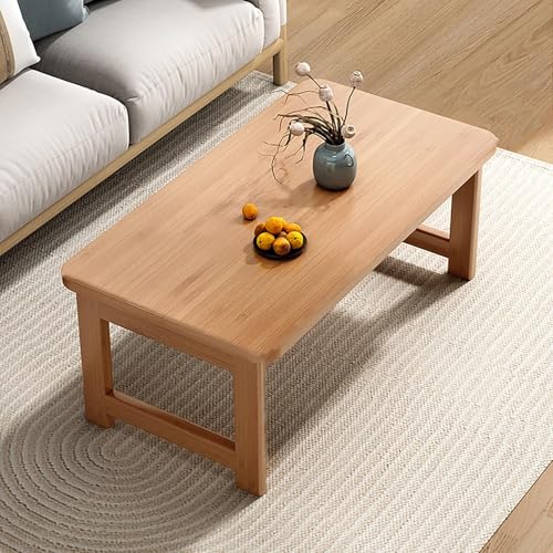Table basse pliable pour salon et balcon, meuble gain de place en bois