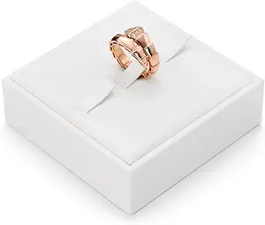 Ring Stand PU Leather Display Holder 3 Slot Organizer White Jewelry Showcase