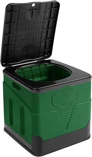 Inodoro portátil, inodoro plegable portátil, inodoro plegable con tapa, inodoro de viaje al aire libre, inodoro de viaje de camping (verde)