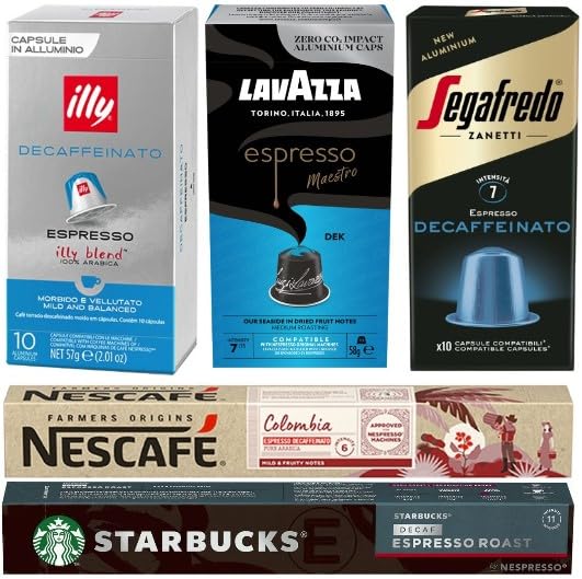 Decaf Pods for Nespresso Original Variety Pack 50 Count Decaffeinated Capsules Find Your Favorite Brand