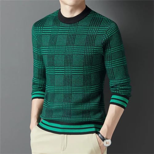 Classic O-Neck Jacquard Men's Jumper Autumn and Winter Fashion Business Casual Wool Knitwear Sweater4