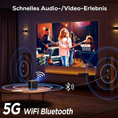 Beamer【Integriertes Netflix/YouTube/Prime Video】, Full HD 1080P 18000 Lumen, iZEEKER 4K Beamer WiFi Bluetooth Vollständig Versiegelt, Elektrischer Fokus 4D/4P-Keystone Kompatibel mit Android/PC/USB – Bild 6