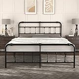 Ponsalion King-Bed-Frame with-Headboard and-Footboard Set - Platform Bed Frame King Size,16 Inches H
