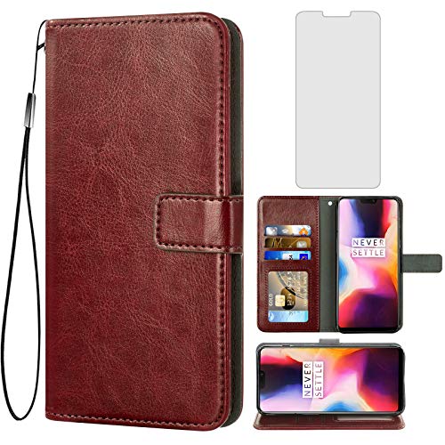 Asuwish Compatible with OnePlus 6 Wallet Case Tempered...