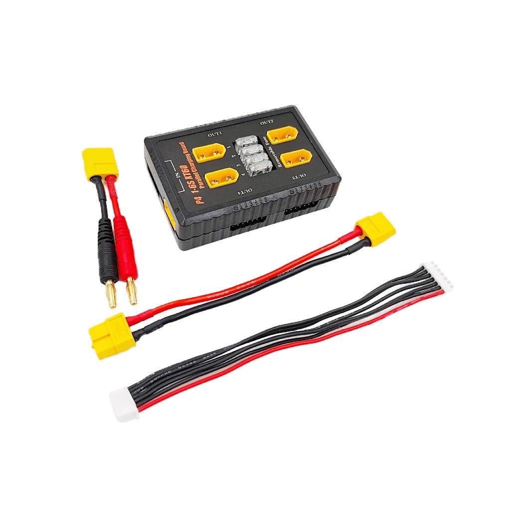 Balanced Charging Board, Multi 2S-6S Lipo Battery Parallel Charging Board with XT60 Plug with Removable safty Fuse