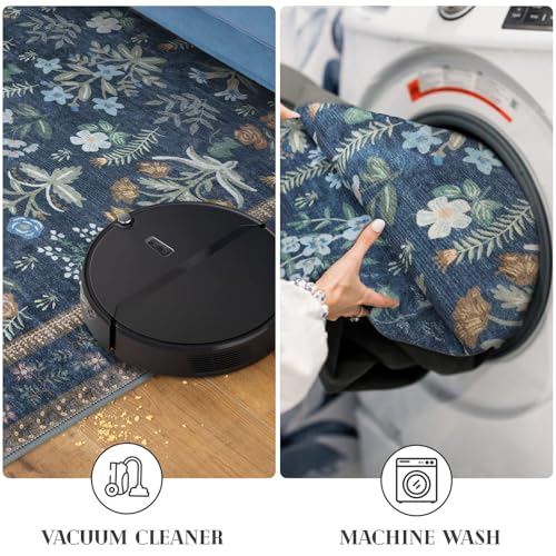 Tapete decorativo navy floral 61x91 cm lavable Boho miniatura 5