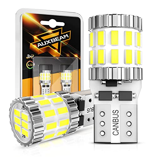 Auxbeam Upgraded 194 LED Bulbs White,400% Brighter Extremely Bright Canbus Error Free 168 2825 T10