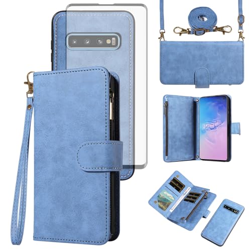 Étui pour Samsung S10 antichoc pour éviter la perte de cartes avec pochette zippée sécurisée