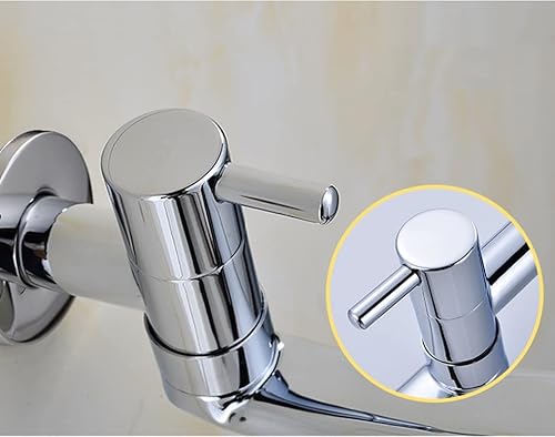 Miniatura 4 de Grifo de fregadero de agua fría montado en la pared, grifo de latón de una sola manija para cocina, jardín, fregadero de lavandería al aire libre