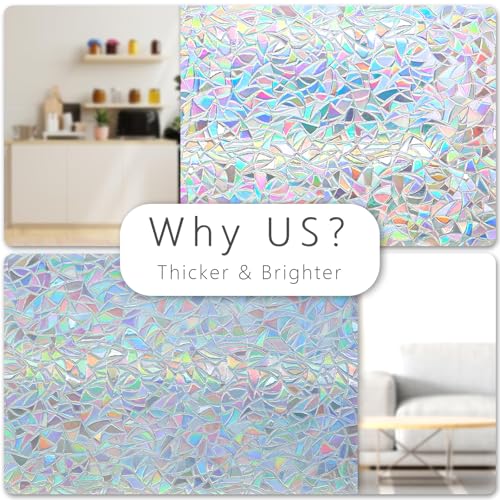 NINETREX Fensterfolie Bunt Selbsthaftend Sichtschutzfolie 115 * 400cm – Ansicht 5