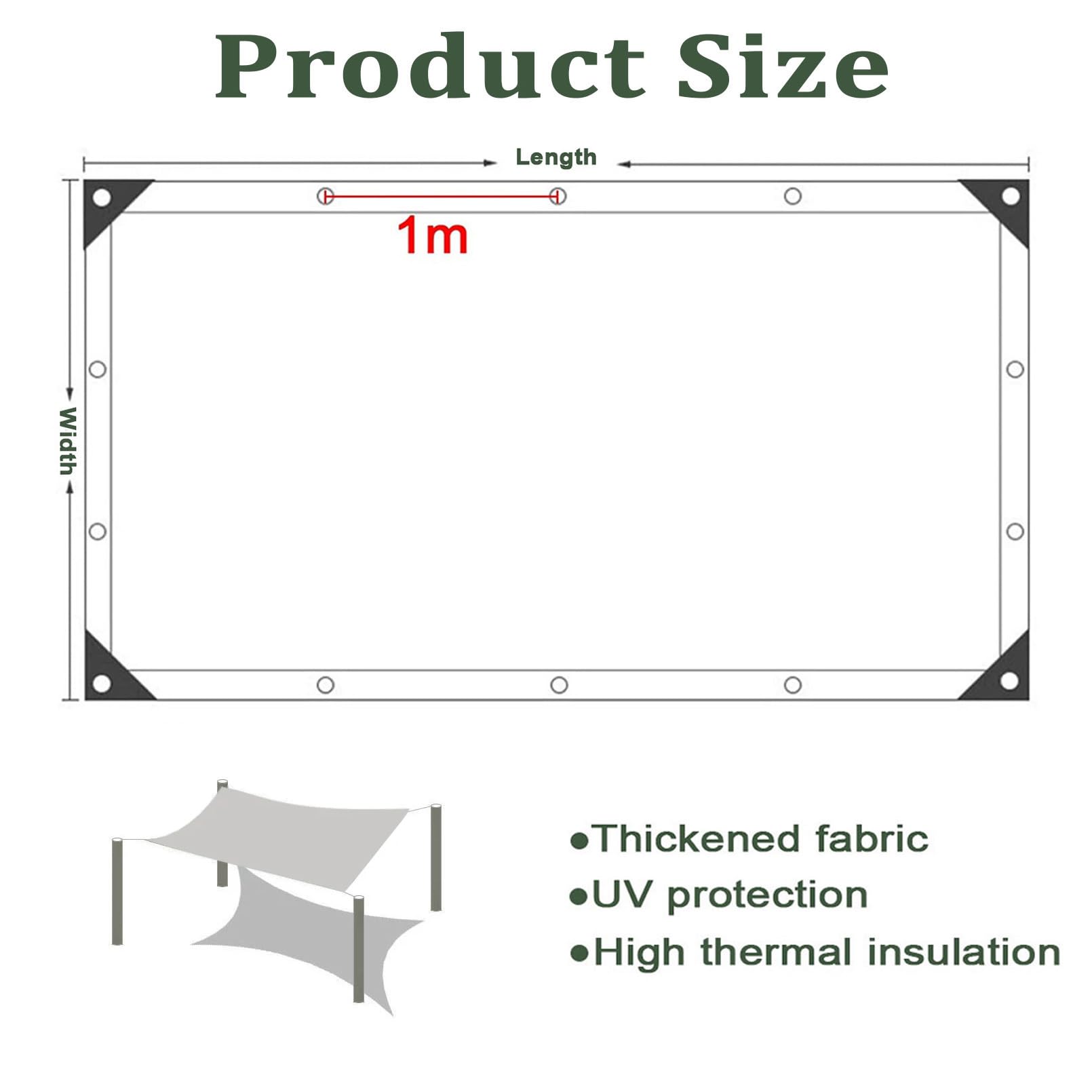 Toldo blanco para exteriores, protección UV y transpirable, aislamiento térmico, efecto refrescante, perfecto para suculentas, verduras, jardín y balcón, solución versátil para toldo