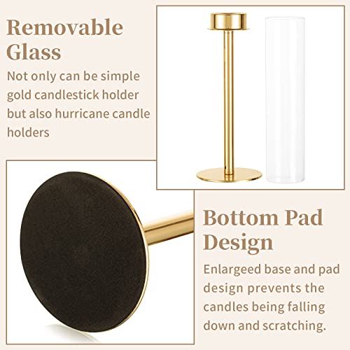 Sziqiqi Gold Taper Candle Holder: 6 Pcs Tall Candleholders - Hurricane Candle Sticks Holder for Wedding Christmas Party Table Centerpiece - Image 7