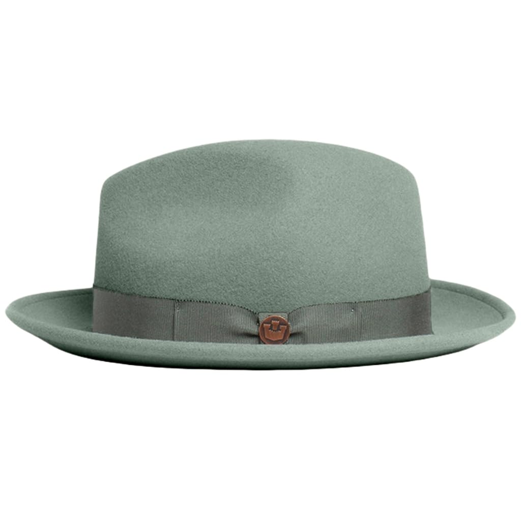 Hinayosan Unisex Matcha Green Wool Homburg Panama Hat Pork Pie Hat For Women Men Photo Props Western For Men Women Wear Headwear