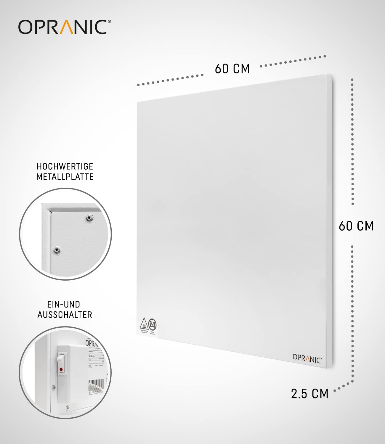 P5 Premium Infrarotheizung | 5 Jahre Garantie | Infrarot Wandheizung, Infrarotheizung Deckenmontage, Standgerät, Mobile Heizung (Weiß 450 Watt)
