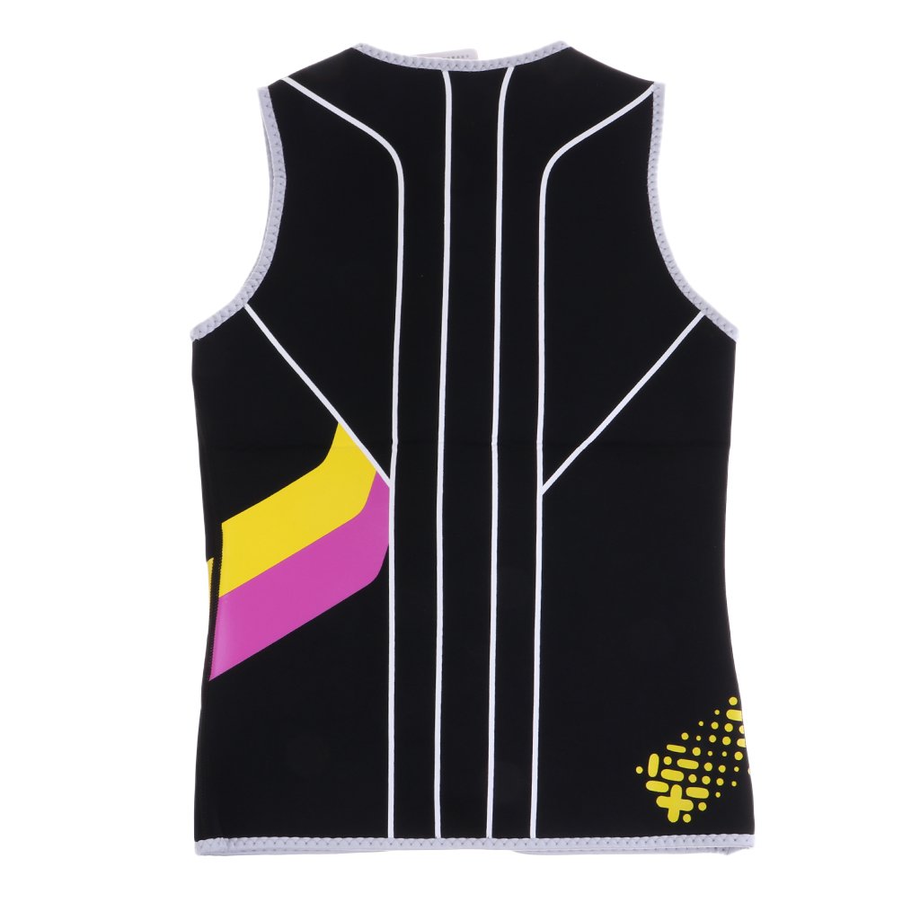 Veste de plongée sans manches en néoprène avec fermeture éclair avant 3 mm pour femme Noir Taille M