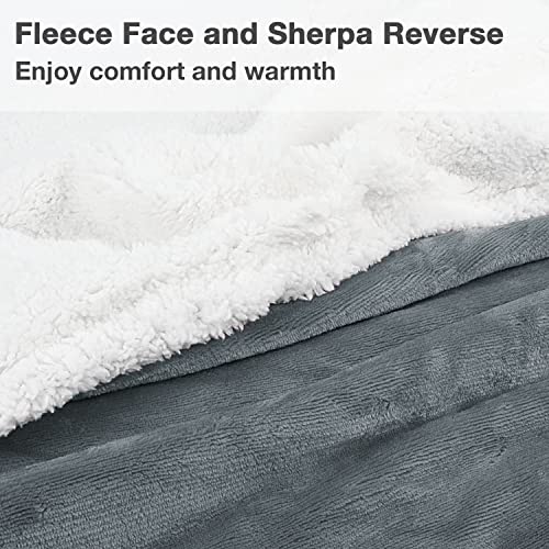 Image of Catalonia Sherpa Wearable Blanket with Sleeves & Foot Pockets for Adult Women Men,Comfy Snuggle Wrap Sleeved Throw Blanket Robe,Gift Idea,Grey