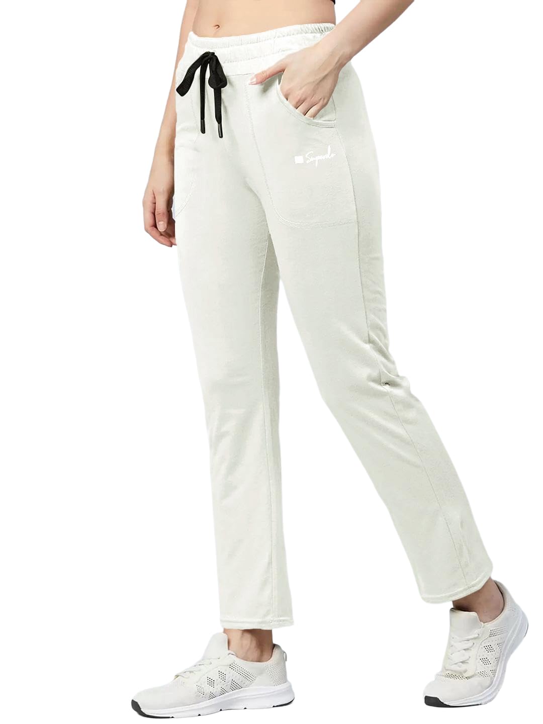 pinkmint Women’s Cotton Track Pants with Both Side Pockets | Elastic Waist & Drawstring | Regular Fit | Lounge, Gym & Casual Wear-picture-11