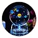 Bola de Cristal 3D con modelo de Sistema Solar y Base de Lámpara LED, Bola Transparente de Sistema Solar de 80mm (3.15 pulgadas), El Mejor Regalo de Cumpleaños para Niños, Profesor de Física