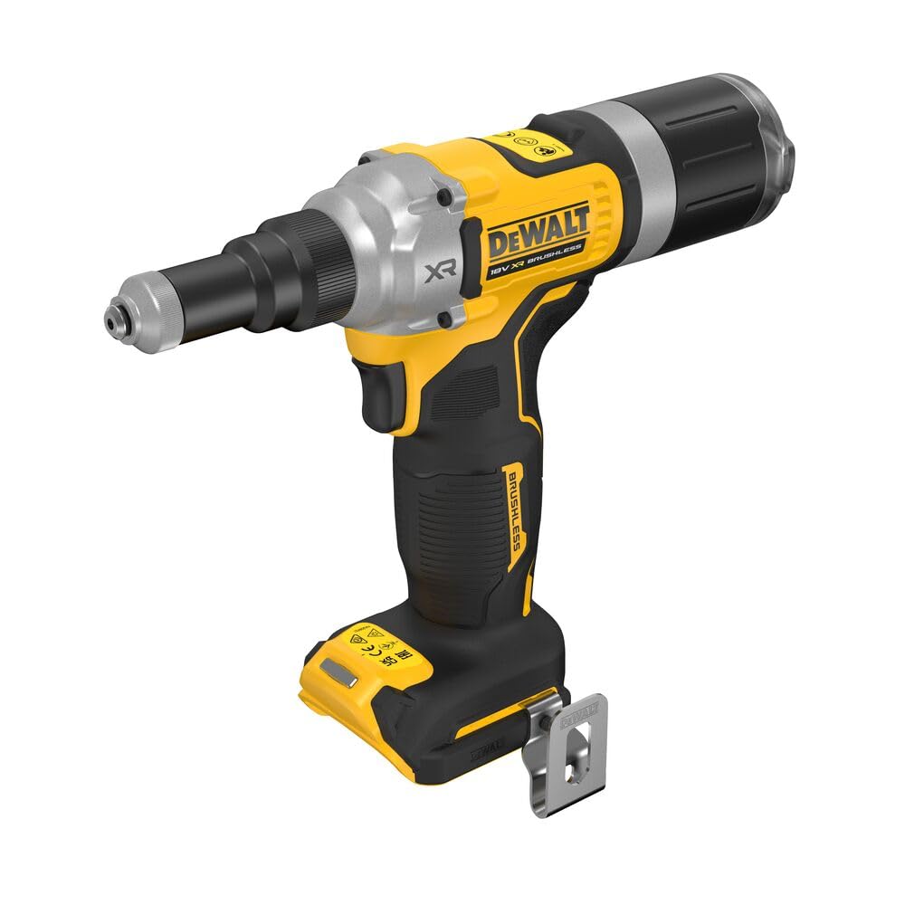 DEWALT Remachadora sin escobillas XR 18 V 6,4 mm con 2 baterías engomadas POWERSTACK compactas y Maletín TSTAK para aquellos que buscan calidad y practicidad, para uso práctico y resultados fiables