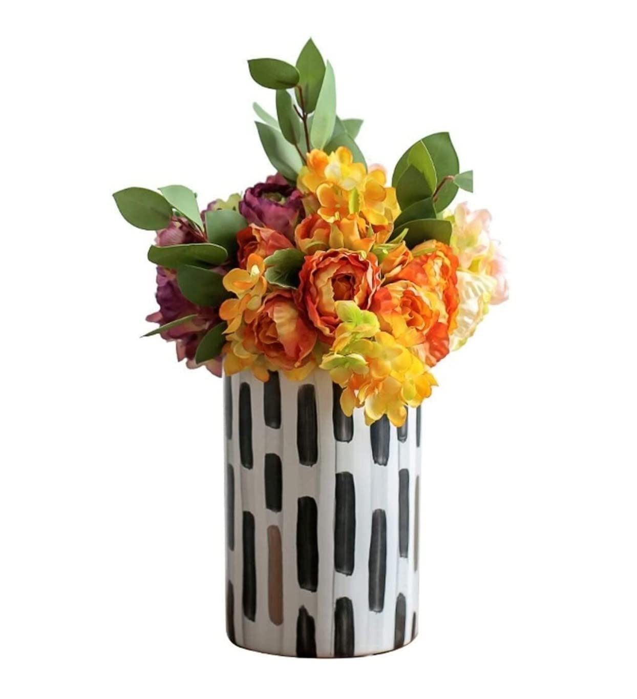TOTIKI Artificial Flowers Beautifully Artificial Flowers Modern Fake Flower Bouquet With Vase Set Home Decoration Decoration
