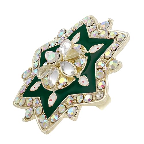 Nakabh Gold Plated Wedding Collection Adjustable Finger Ring For Women (1600162P)