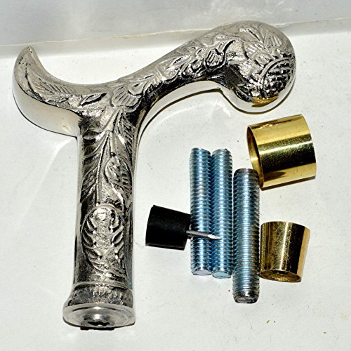 Nautical World - Soporte de latón para Pared, Acabado Plateado, diseño de Cane de Vintage, MKOIJ988