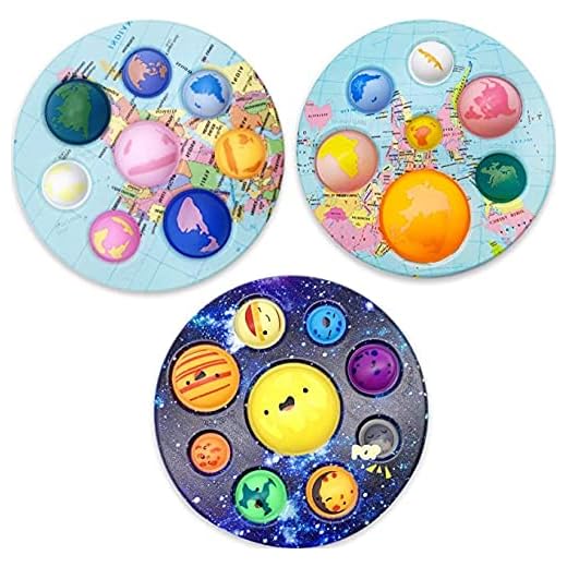 Popit Fidget Toy Simple Dimple Set 3-pack pop Bubble Anti-stress för barn och vuxna sensorisk bubbla Fidget-leksak, lämplig för personer med autism, ADHD och ångeststörningar (tallrik 3)