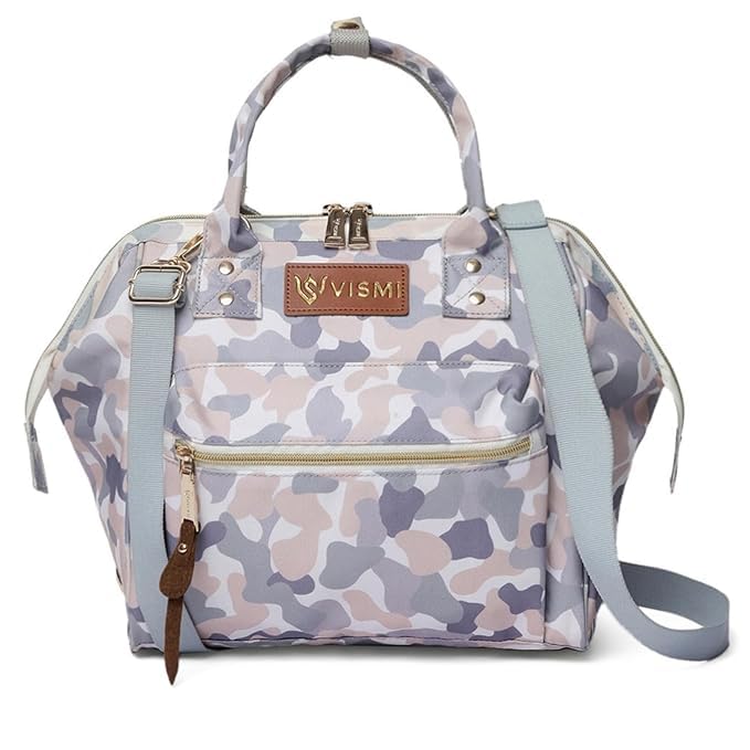 Image of VISMIINTREND Diaper Bag Combo for Mothers for Travel - Includes Mini and Large Diaper Backpack, Solid Premium Febric, Diaper Baby Bag, Maternity Hospital Handbag, Multipocket Stylish Nappy Bag for Mom
