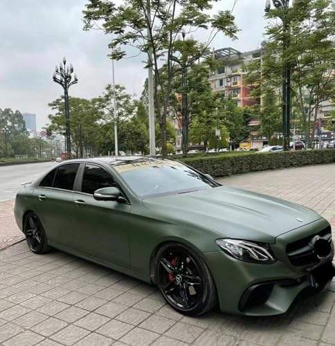 Image of WISDOM Olive Green Vinyl Car Wrap Air Release, Self Adhesive, Vehicle wrap Sheet for Automotive Bike DIY Exterior Interior Decoration (Olive Green, 20 Inch X 4 Feet)