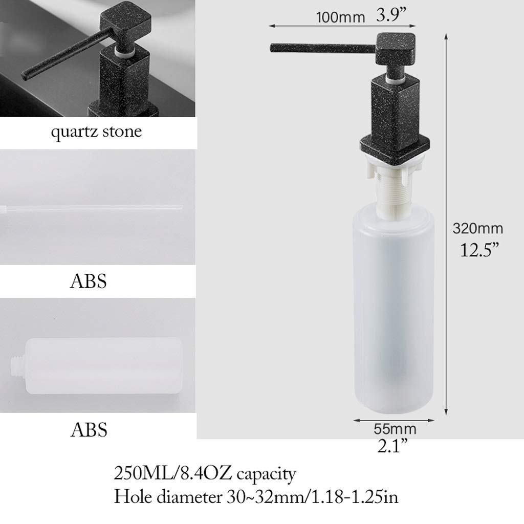 Dozownik mydła w kuchni, mosiężny blat, pompa dozująca balsam do naczyń w płynie 250 ML / 8.4 uncji Butelka na mydło Wbudowana ręczna pompa do zlewozmywaka Dozowniki mydła
