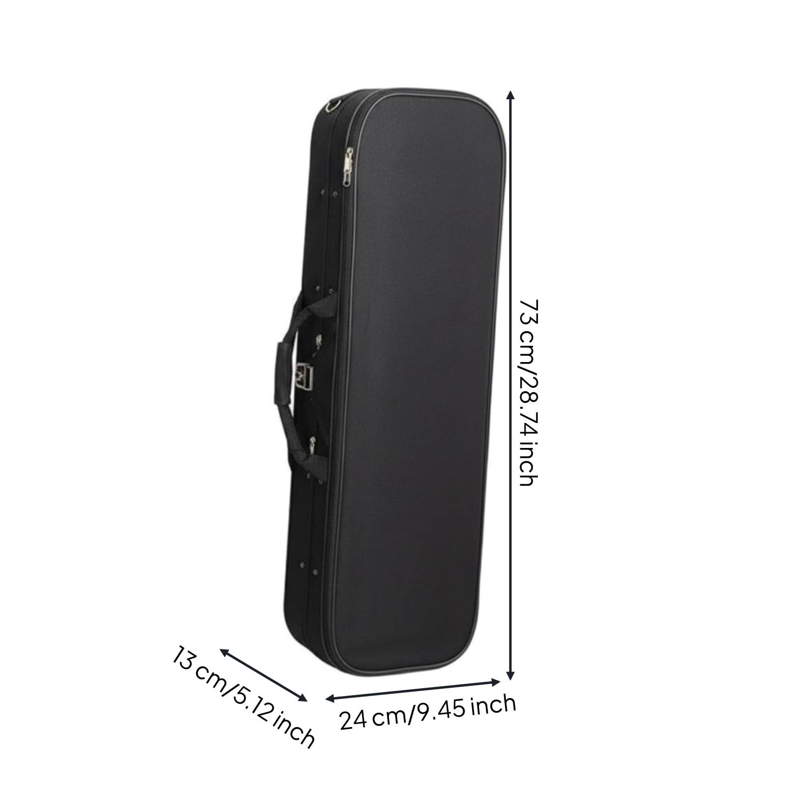 Estuche de Violín Funda Rígida Carcasa Espuma Forrada Terciopelo con Higrómetro Compartimentos Correas Doble Hombro Adecuado para Profesores Colegios Prácticas Diarias, 3/4