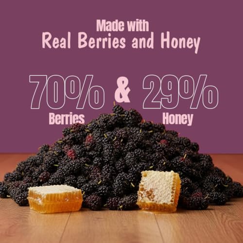 Image of Eatopia Sugar Free Mulberry Honey Jam | 100% Pure & Natural | Healthy Jam for Kids & Adults | No Added Flavours & Preservatives | 70% Real Mulberries | Sweetness from Real Fruits & Honey | Pack of 1 | 240g