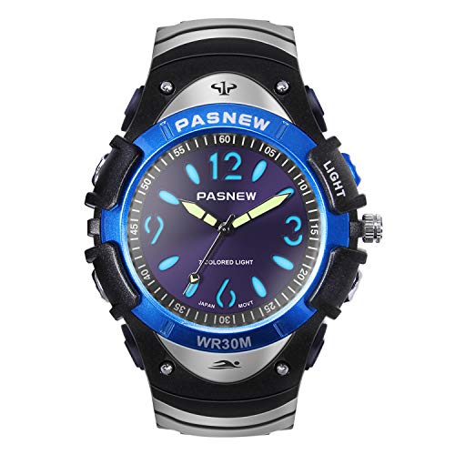 Preisvergleich Produktbild Hiwatch Jungen Sportuhr Analog Quarz Armbanduhr mit PU Armband- Blau