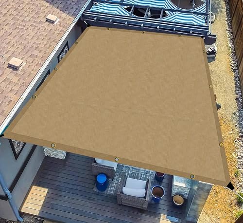 Image of HDPE Fabric Self Fold with SS Eyelet Sun Shade Sails 85-90% Protection from Sun & UV Rays Ideal for CarParking,Outdoor Garden,Balcony, Patio,Tent(Beige Color, 9.5 X 5 Feet) Pack of 1 Pc