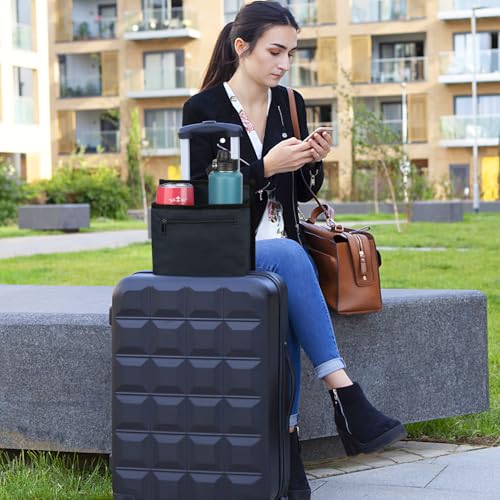 Image of Luggage Travel Cup Holder for Suitcase, Drink Carrier for Coffee Tumblers