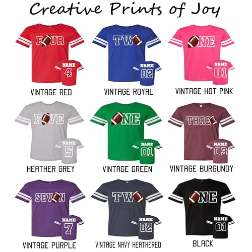 Personalized Custom Football Jersey Styled Tshirt, First Years ONE, Two, Three, Four & More, for birhdays, Game Day, Cheer Fan Custom Design Options, Baby, Toddler Youth Sizes, Black2